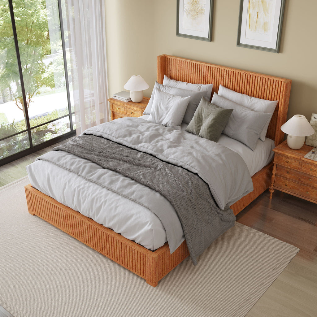 Platform Bed Frame with Headboard, Floor Standing Design - Queen & King