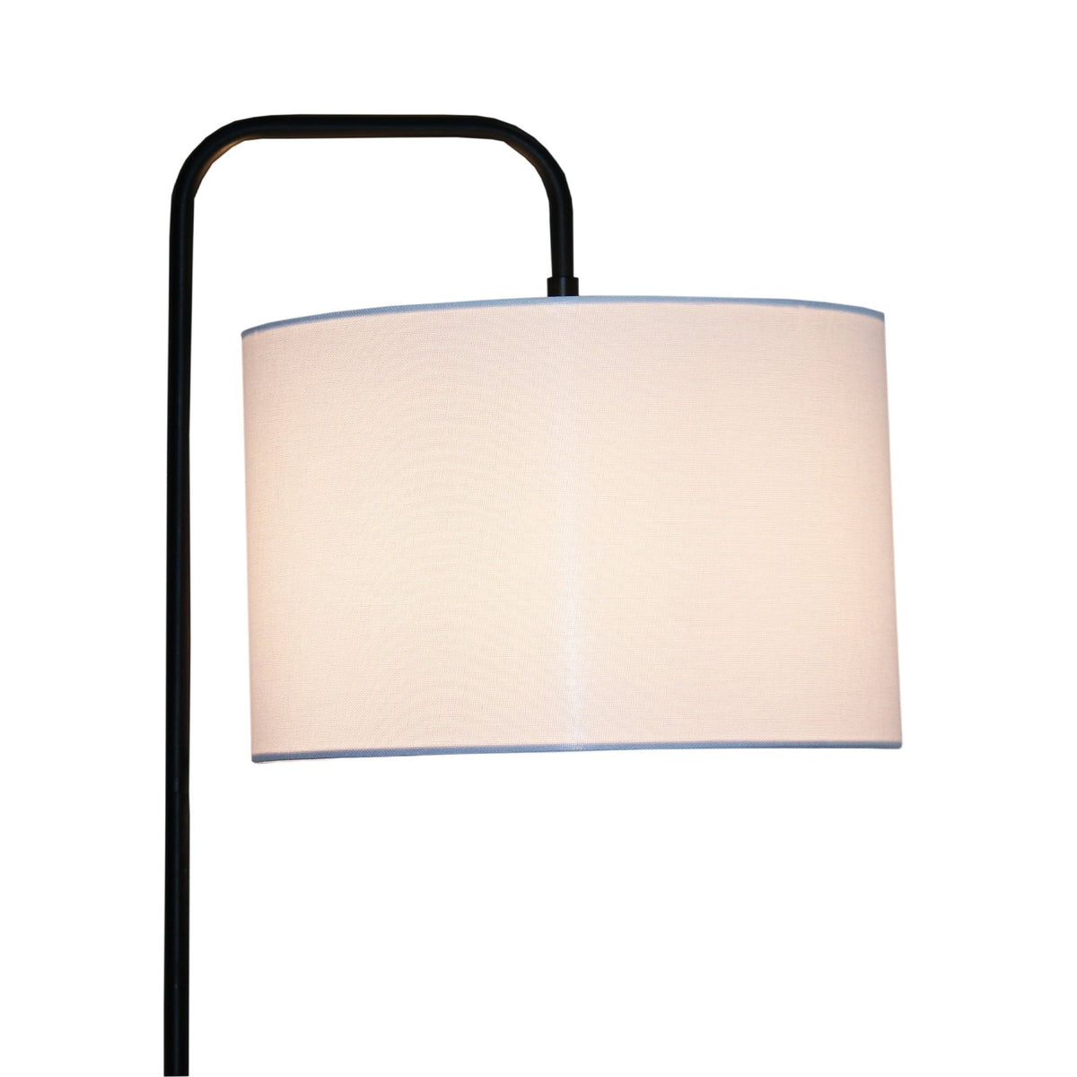 Arc Floor Lamp with Cylinder Shade and Foot Switch - Black