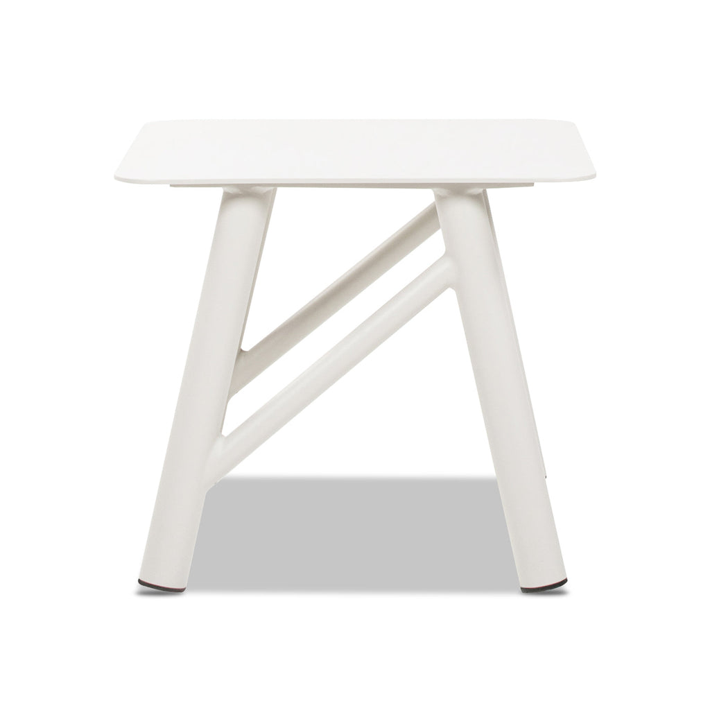 Atlas 19.5" Square Outdoor Patio Side Table with Rust-Resistant Aluminum - Light