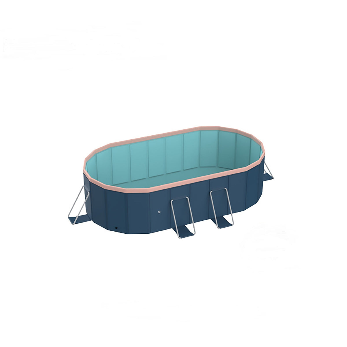 PVC Folding Pool with Non-Inflatable Design - Blue