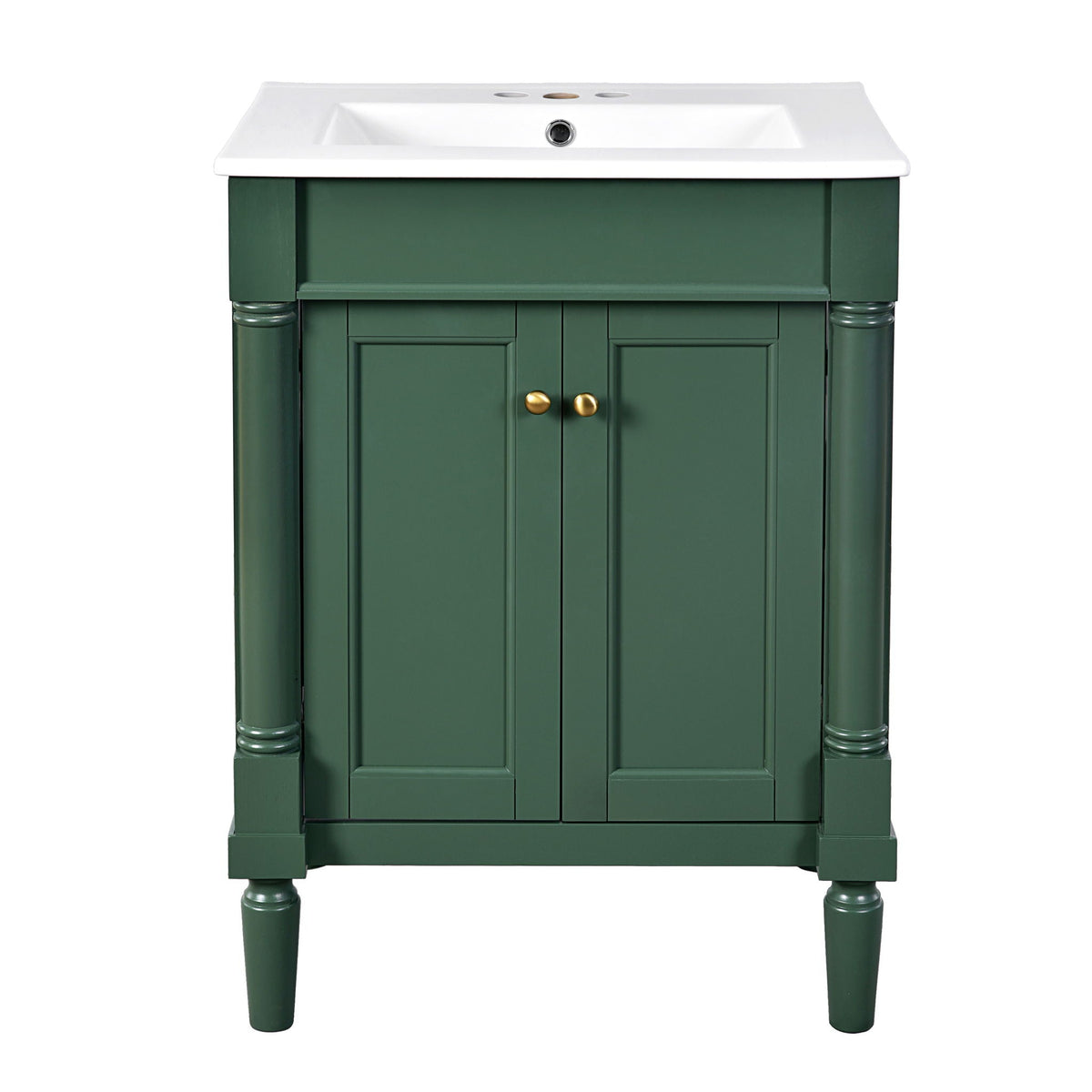 Bathroom Vanity With Top Sink and Two-Tier Storage Cabinet - Multiple Colors