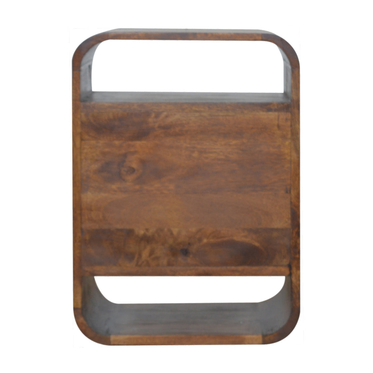 Solid Wood Chestnut Curve 2-Drawer Nightstand
