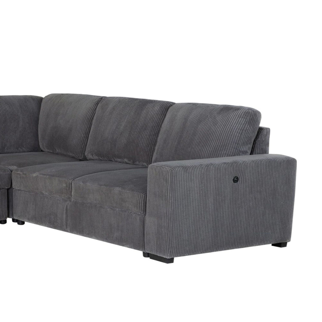 Contemporary Design Sectional Sofa with Cushioning – Dark Gray
