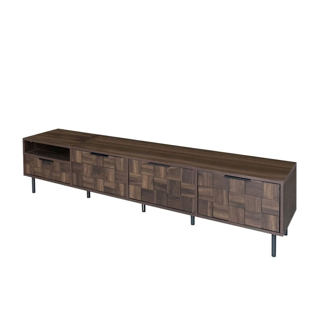 78" TV Stand with Storage Cabinets - Walnut