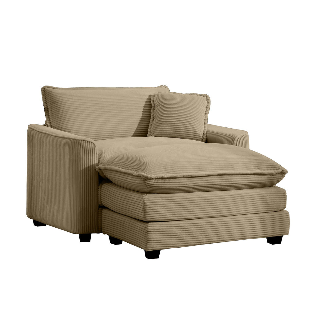Modern Comfortable Single Chair & Ottoman with Deep Seat - Multiple Colors