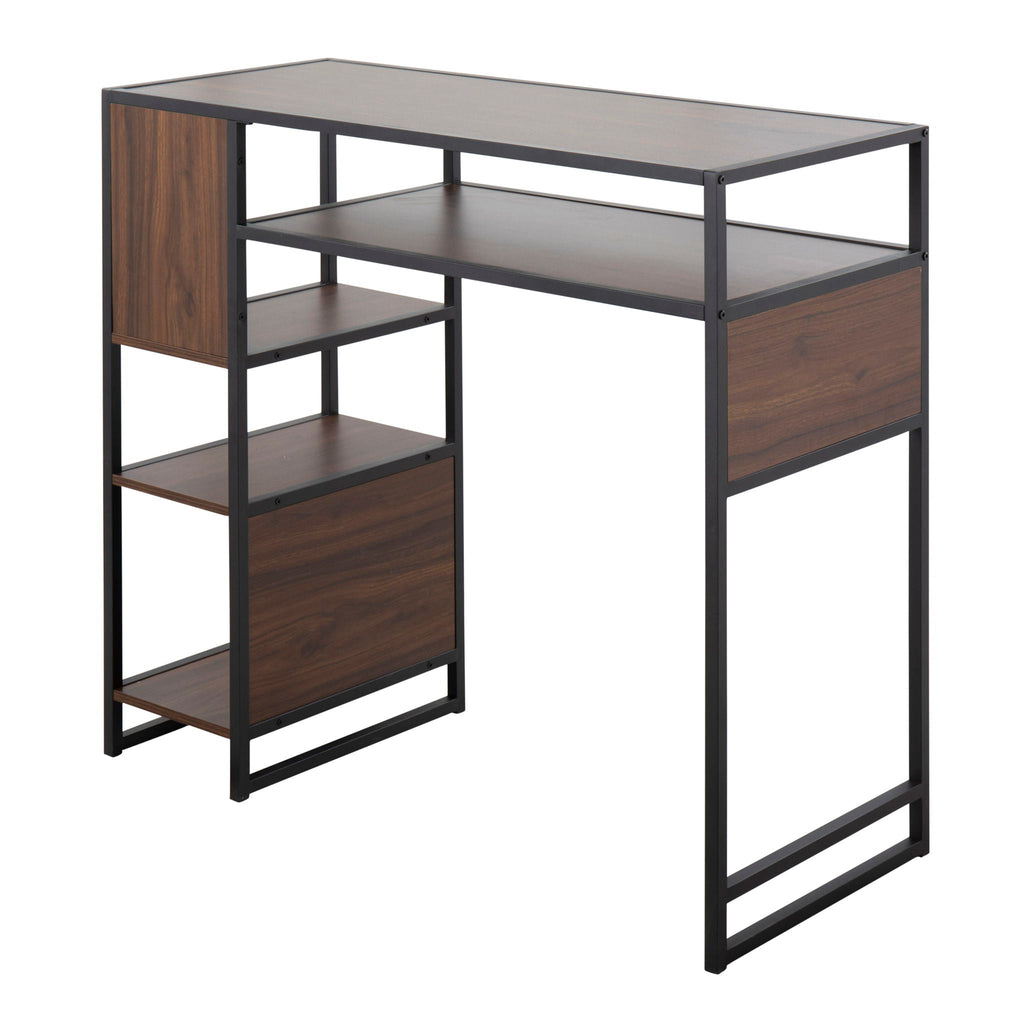 Farmhouse Bar Height Table with Storage Space - Light or Dark Brown