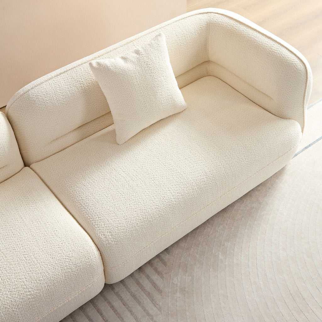 Sectional Sofa with Durable Fabric and Solid Wood Frame - Dark Brown or White