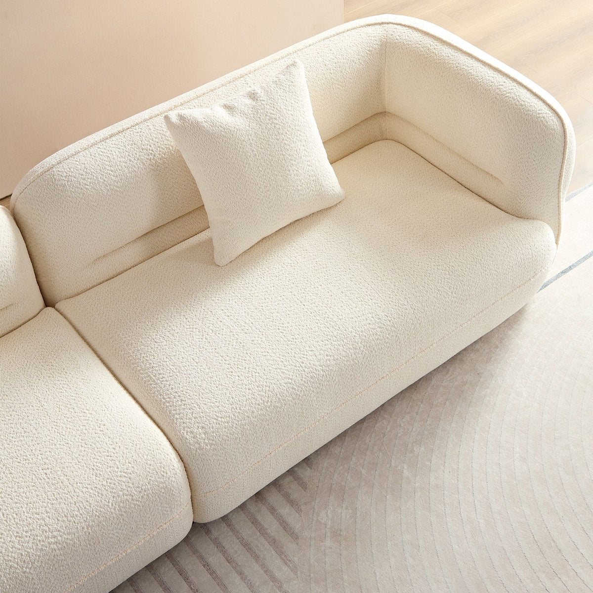 Sectional Sofa with Durable Fabric and Solid Wood Frame - Dark Brown or White