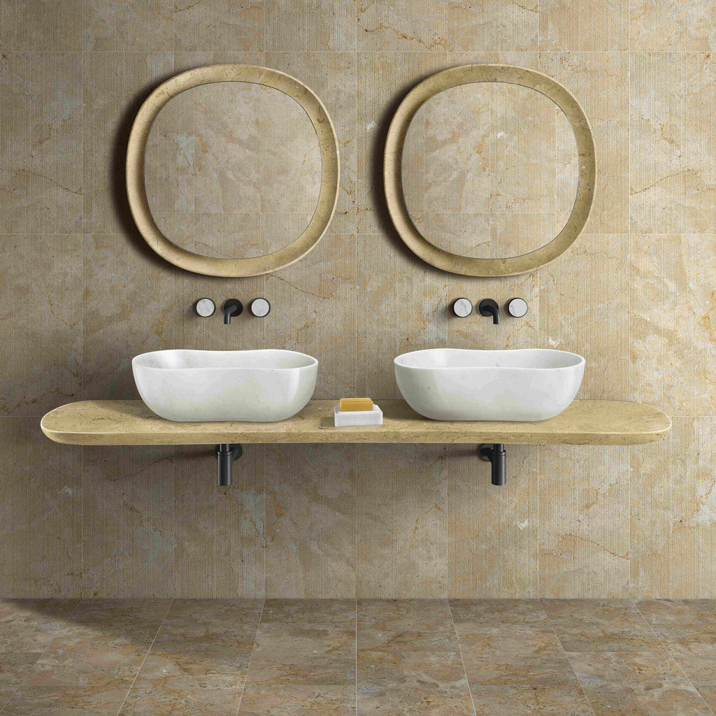 Bathroom Vessel Sink With Wavy Design