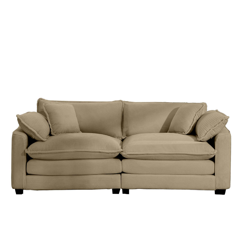 Modern Upholstered Deep Seating Loveseat with 4 Pillows - Multiple Colors