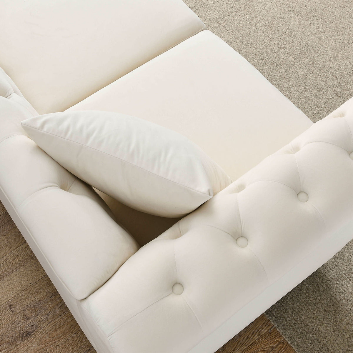 Chesterfield Sofa with Rolled Arms and Nailhead Trim – Solid Wood Frame
