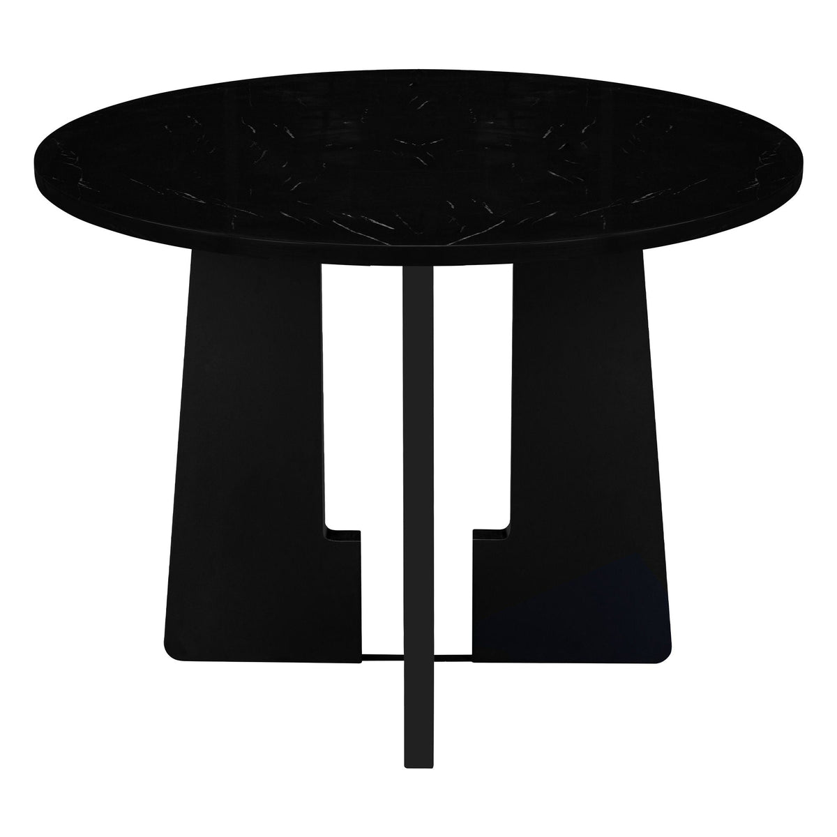 5 Piece Round Dining Table Set with Upholstered Chairs - Black or White