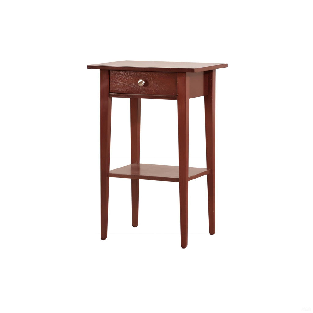 Wood Nightstand with Drawer and Shelf - Multiple Colors