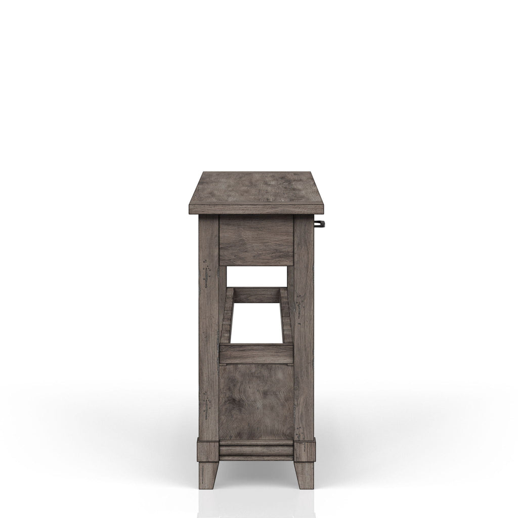 Console Table with Wine Bottle Storage and Storage Drawers - Gray