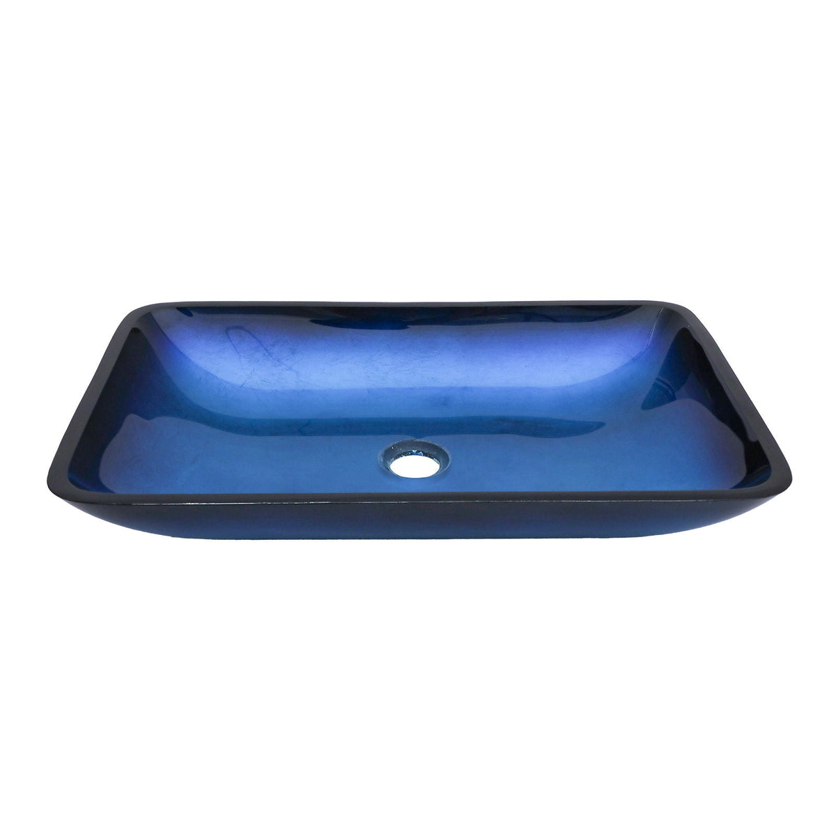 Gradient Tempered Glass Vessel Sink with Pop-Up Drain - Gold or Blue