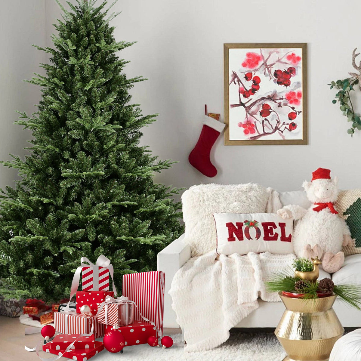 Full-Shaped 7FT Christmas Tree with 2257 Tips and Hinged Structure