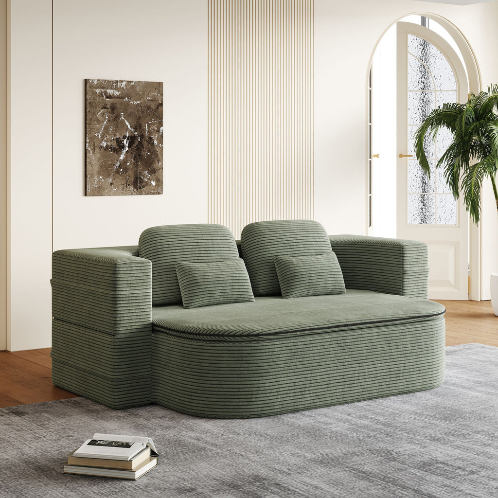 2 In 1 Foldable Sofa Bed with Multi Functional Blanket - Futon Sofa