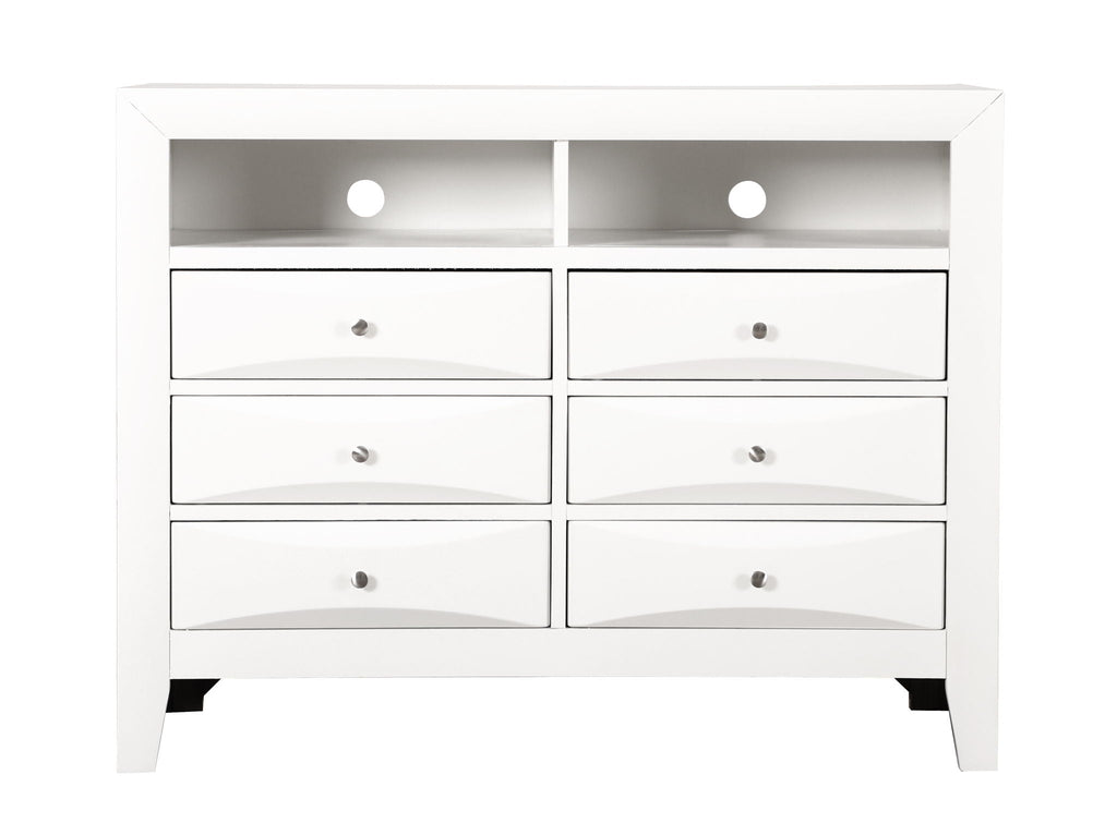 Media Chest with Modern Beveled Drawer Fronts - Multiple Colors