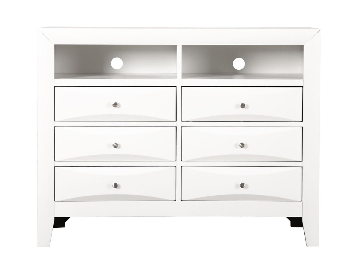 Media Chest with Modern Beveled Drawer Fronts - Multiple Colors