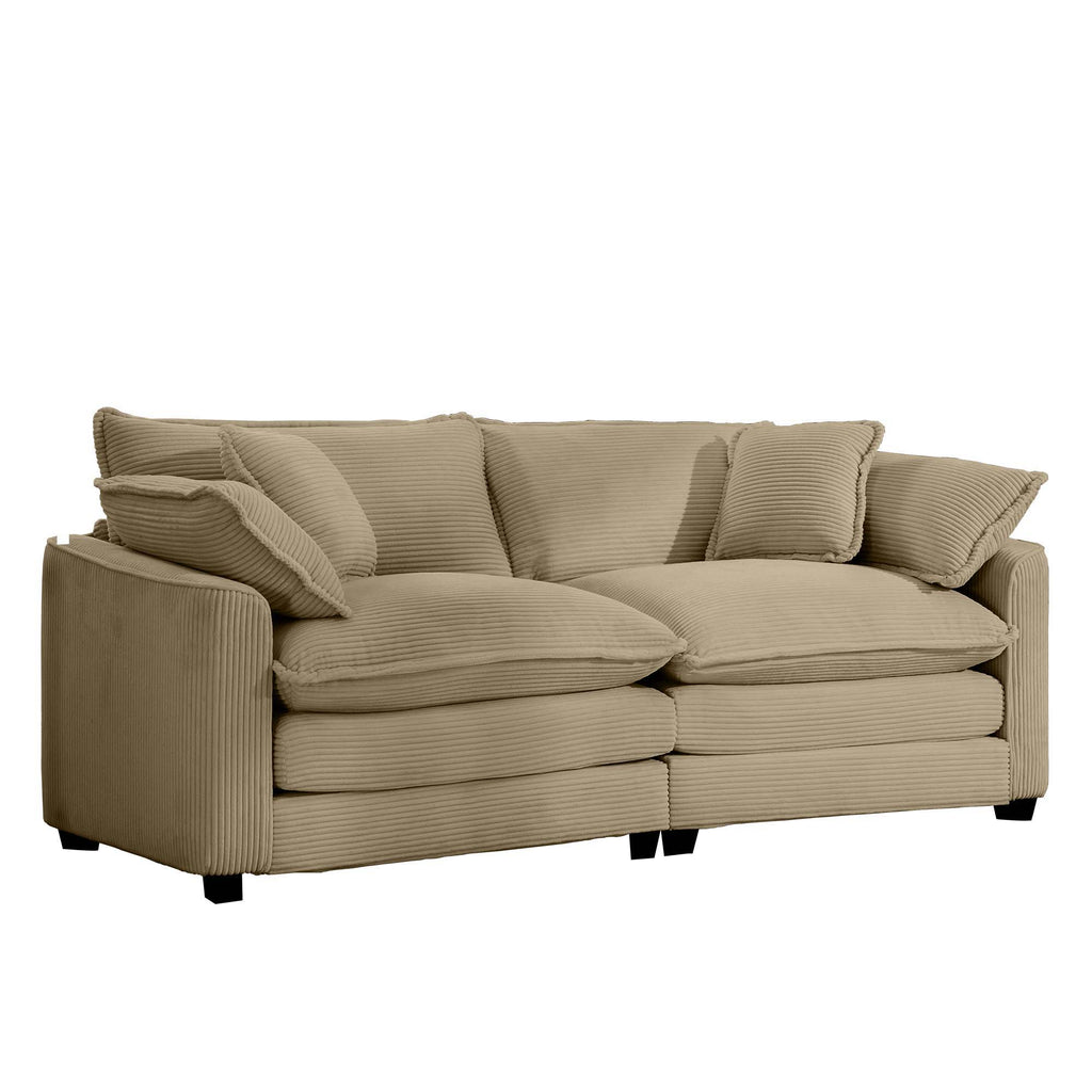 Modern Upholstered Deep Seating Loveseat with 4 Pillows - Multiple Colors