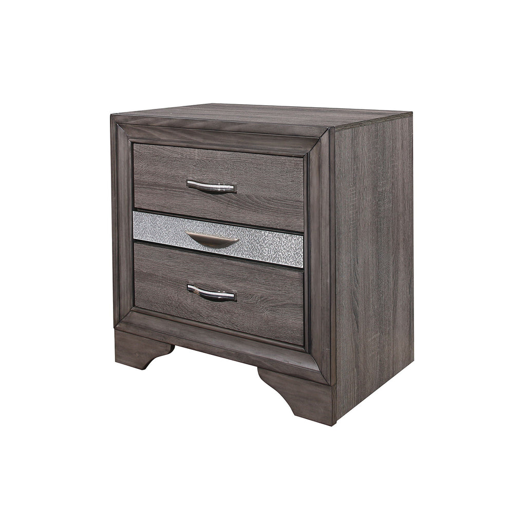 Sparkle Nightstand with Three Drawers - Gray