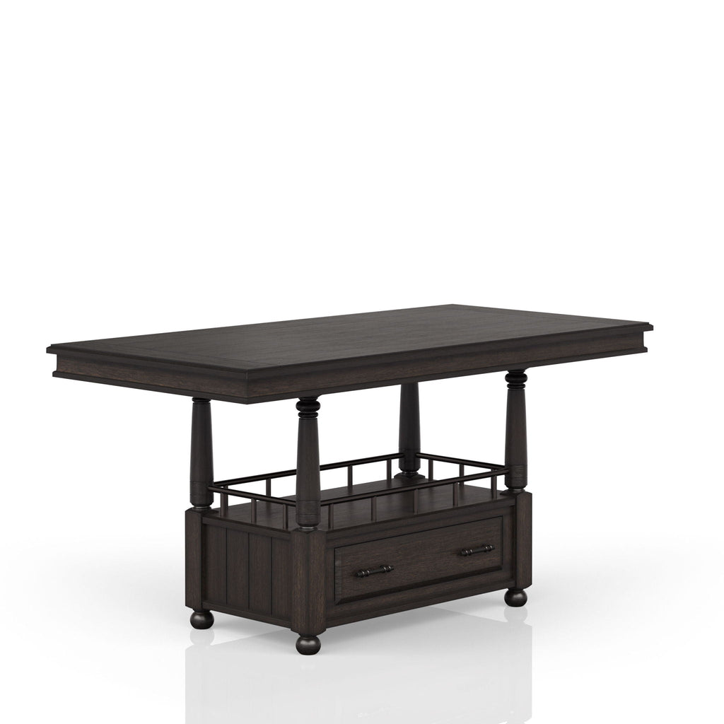 Counter Height Dining Table with Storage Shelf - Coffee