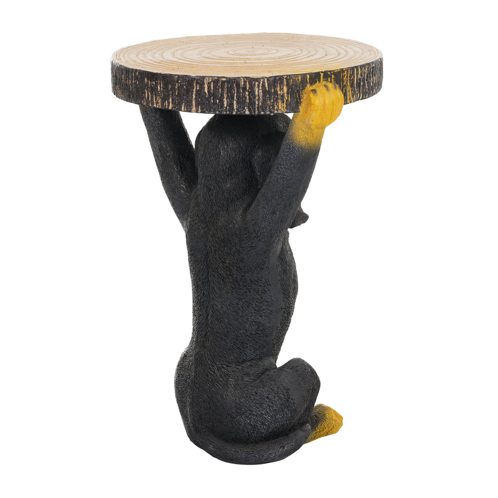 Whimsical Black Dog MGO Side Table with Weather-Resistant Finish - Black
