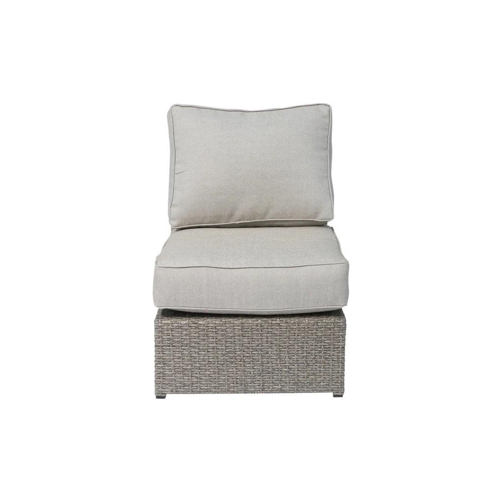 Modular Wicker Patio Seating Group with Cushions - Gray or Dark Brown