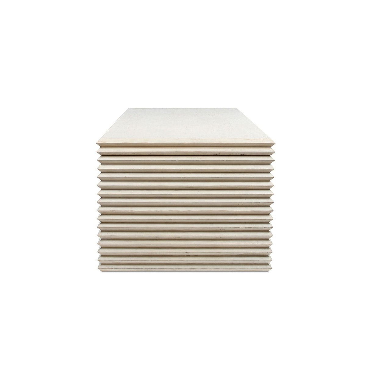 Geometric Waterfall Dining Table with Sculptural Base - White