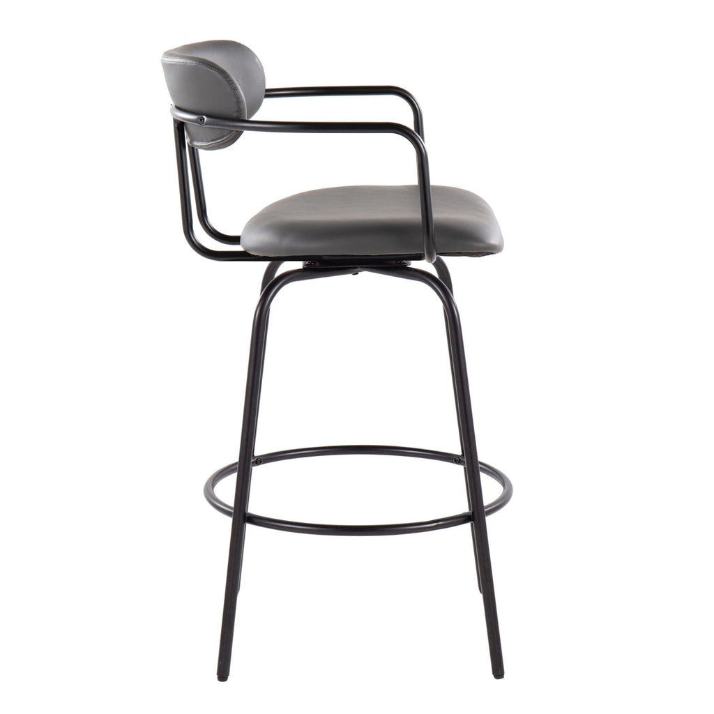 Demi Contemporary Fixed Height Counter Stool With Swivel (Set of 2)