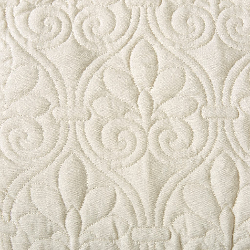 Split Corner Pleated Quilted Bedspread Set with Classic Stitch – 3 Piece - Polyester