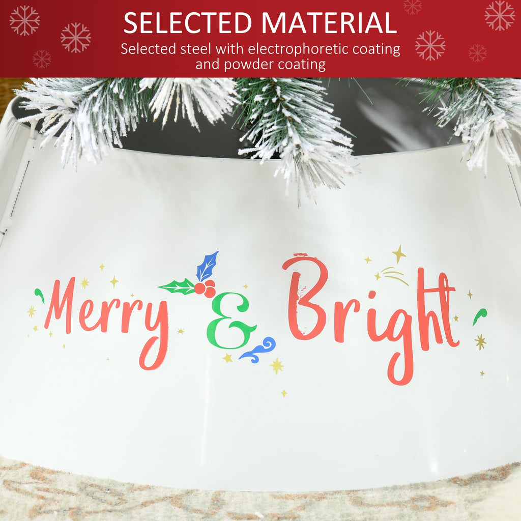 26 Inch Christmas Tree Collar Ring with Metal Stand Cover - Silver