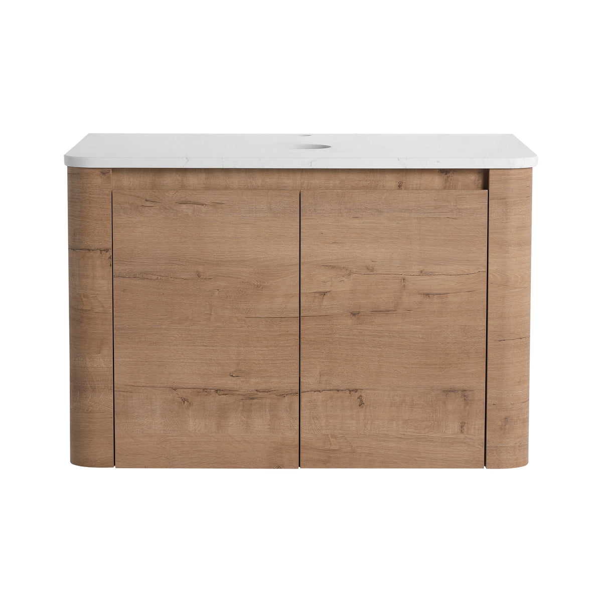 30" Wall-Mounted Bathroom Vanity with Soft-Close Doors - Imitative Oak