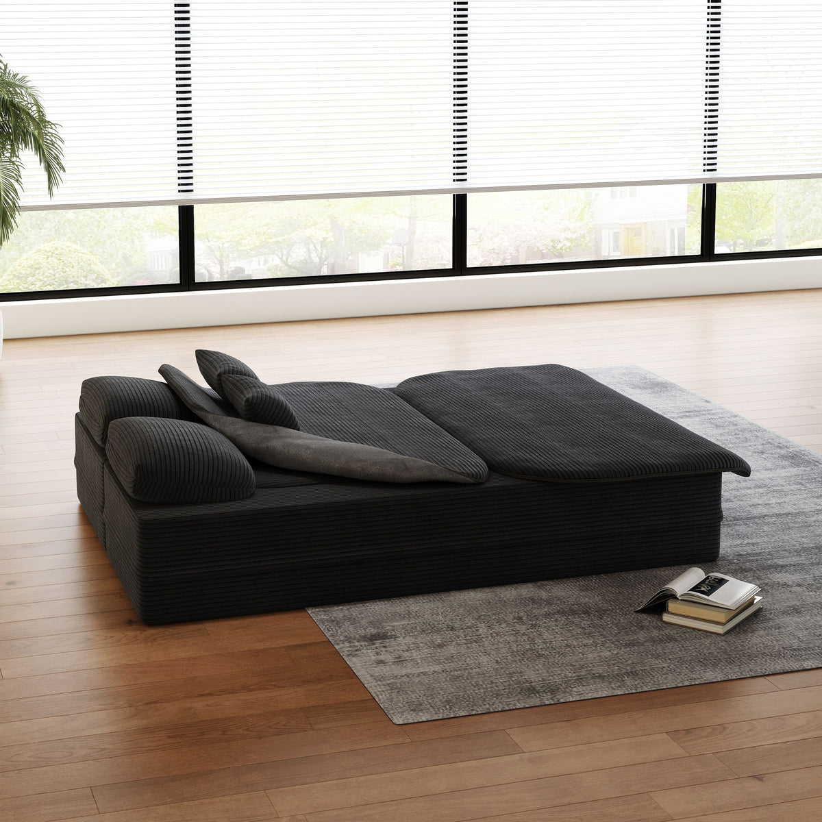2 In 1 Foldable Sofa Bed with Multi Functional Blanket - Futon Sofa