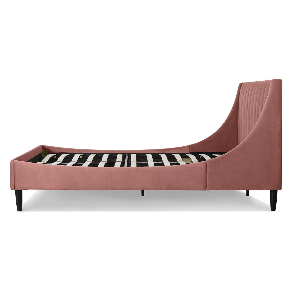 Vertical Tufted Modern Headboard Platform Bed Set with Upholstered Finish - Multiple Colors