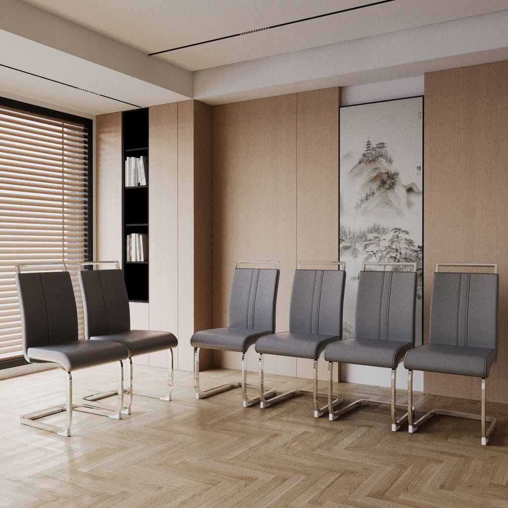 Modern Dining Chairs with Padded Seat and High Back - Black, White, or Dark Gray