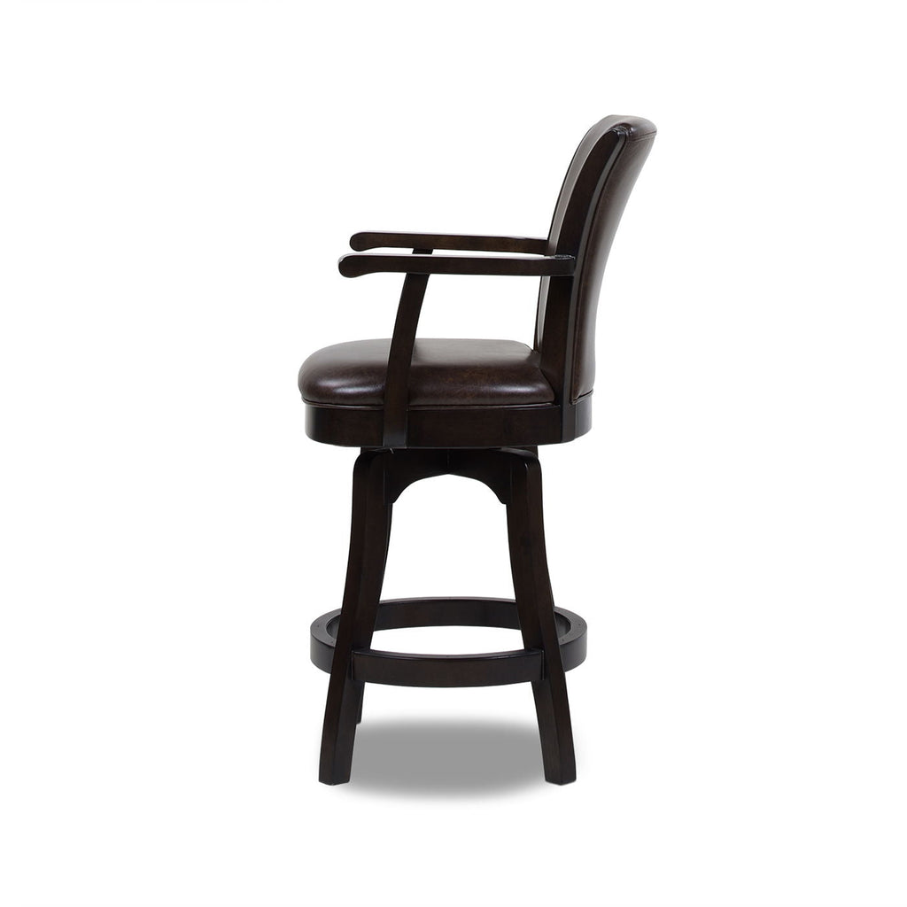 Swivel Counter Height Bar Stool with High Backrest and Solid Hardwood - Multiple Colors