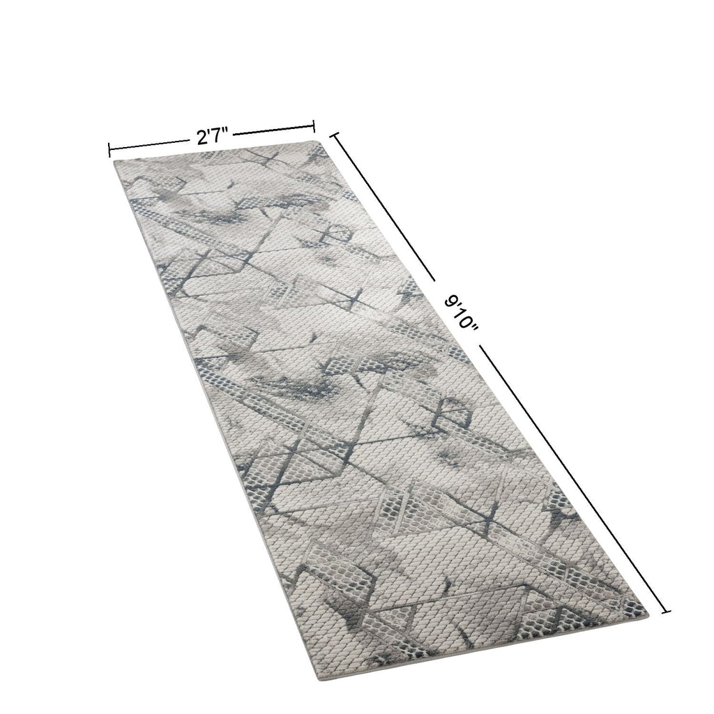 Geometric Effect Area Rug with 3D Texture - Gray