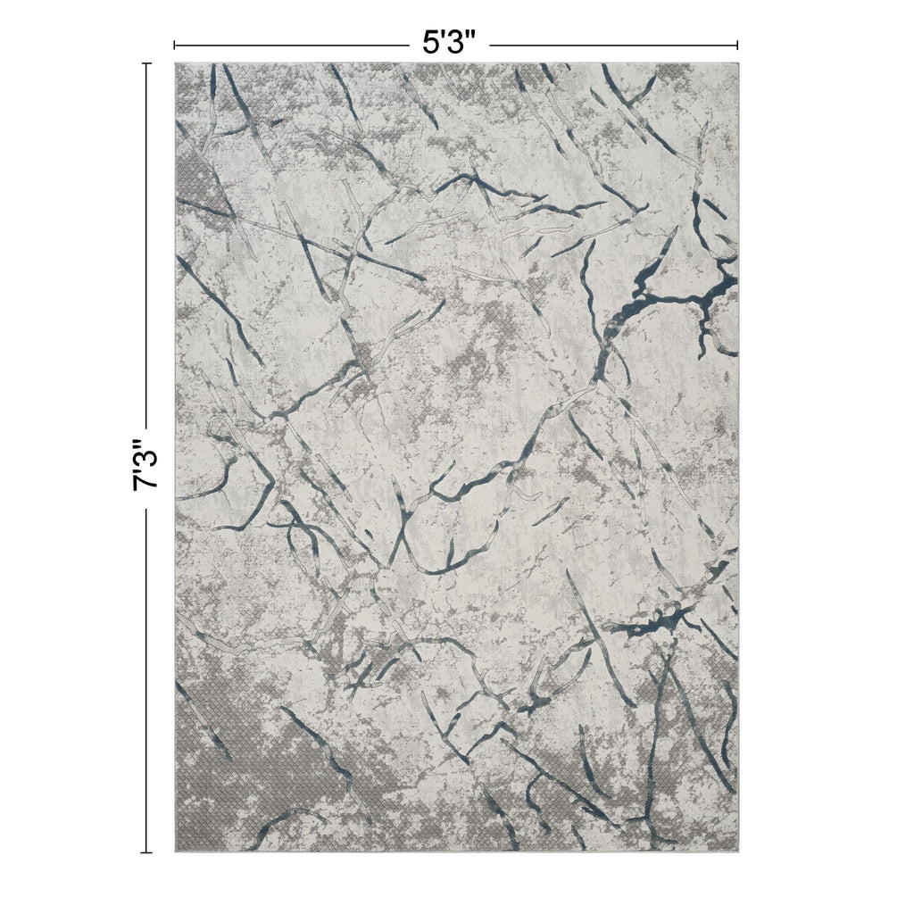 Contemporary Area Rug with 3D Effect - Gray