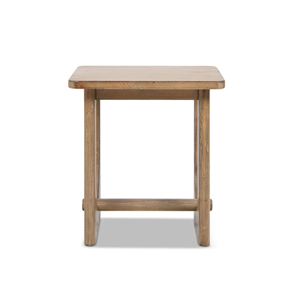 22" Square Side Table with Reclaimed Pine Wood - Antique