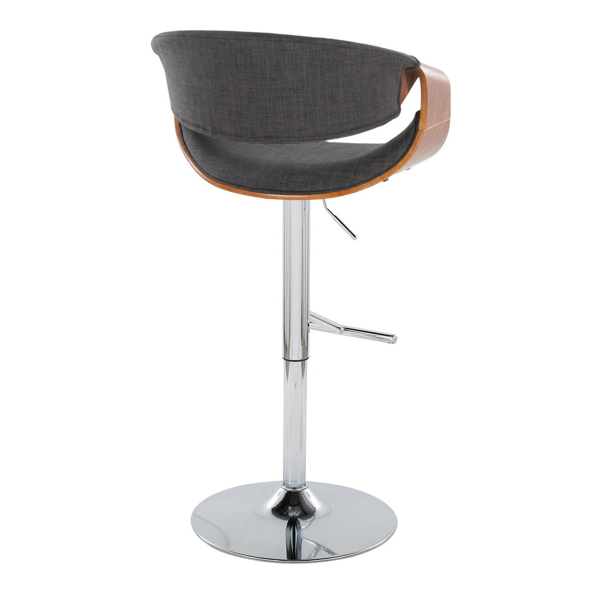 Mid Century Modern Adjustable Barstool with Swivel and T Footrest - Multiple Colors