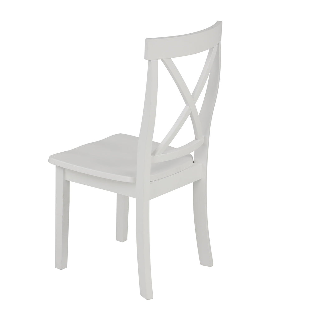 Solid Wood 5 Piece Dining Room Set with Table and 4 Chairs - White or Dark Gray