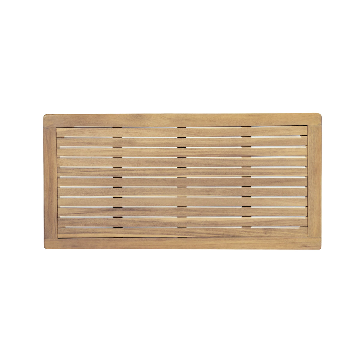 Outdoor Acacia Wood Loveseat with Coffee Table - Light Teak Frame
