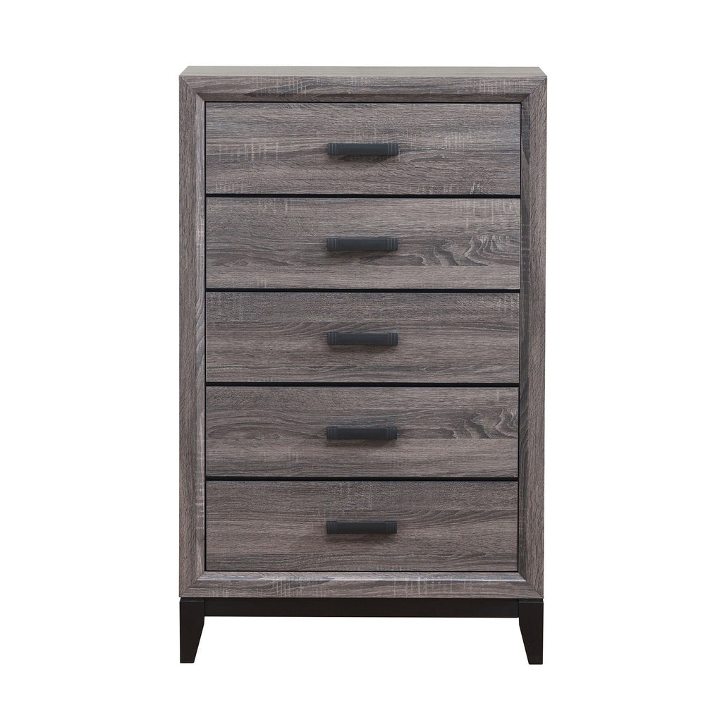 Mirage Chest Accent Chest with Five Drawers - Dark Gray or White