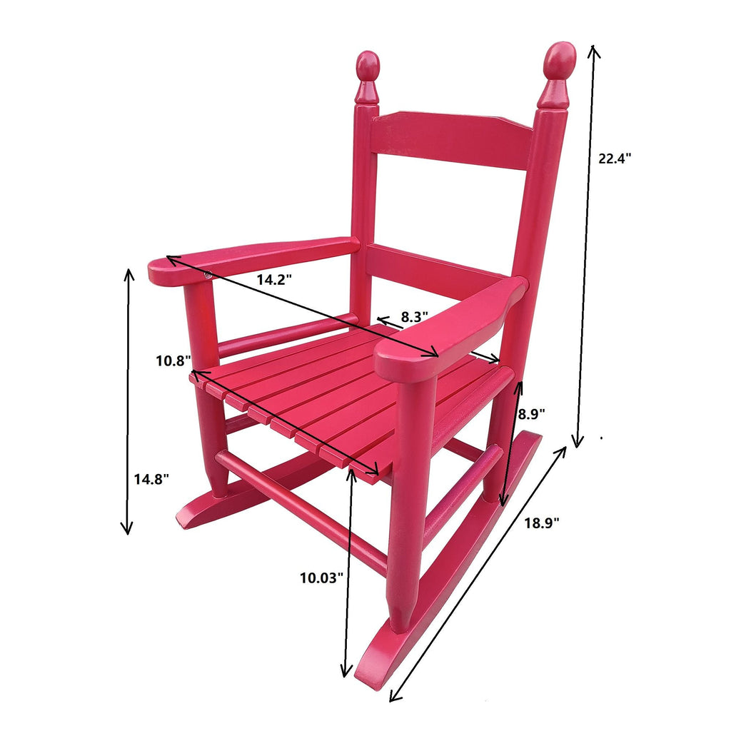 Children's Rocking Chair with Sturdy Populus Wood Frame - Multiple Colors