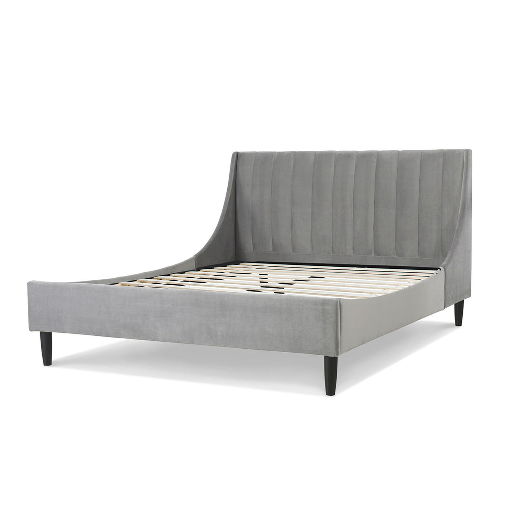 Vertical Tufted Modern Headboard Platform Bed Set with Upholstered Finish - Multiple Colors