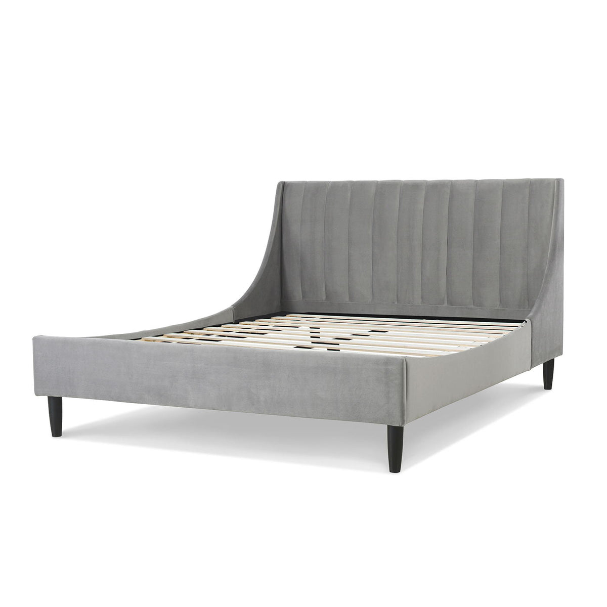 Vertical Tufted Modern Headboard Platform Bed Set with Upholstered Finish - Multiple Colors