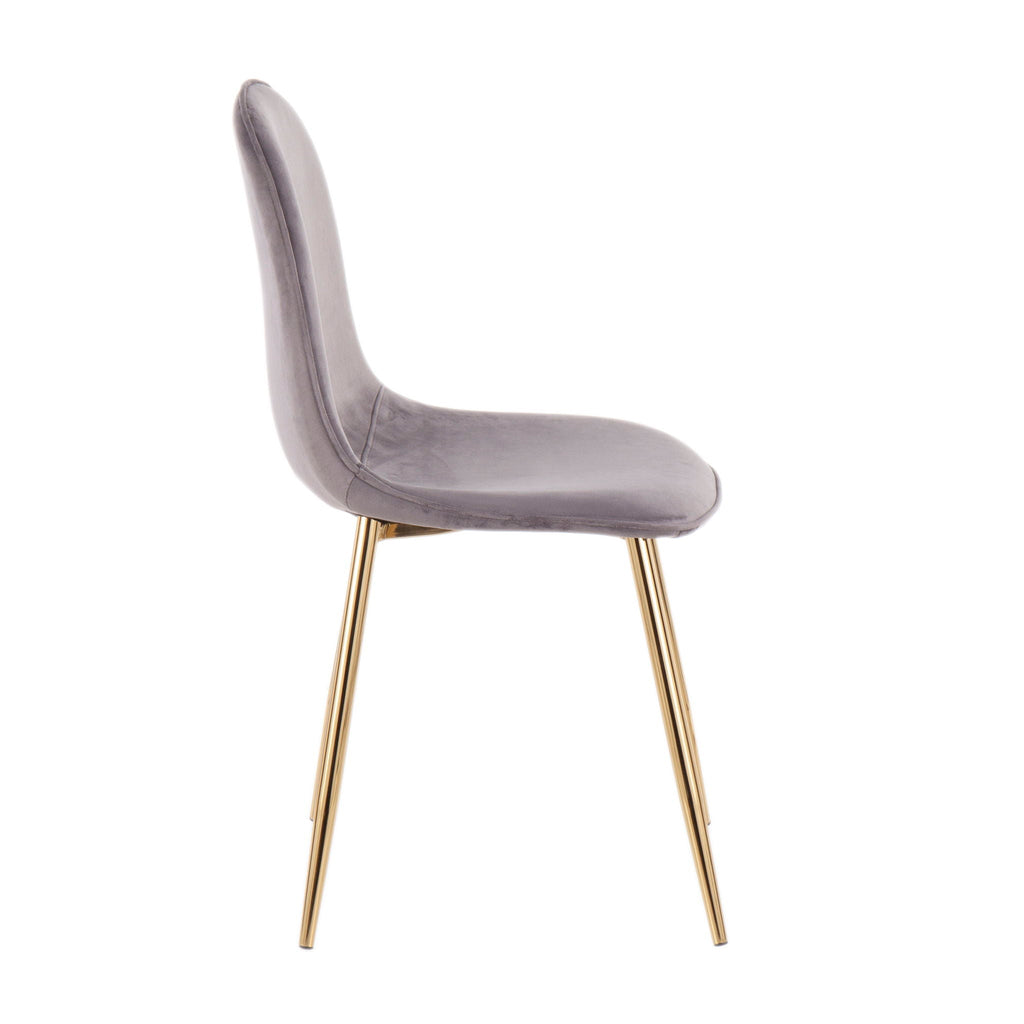 Pebble Contemporary Modern Design Chair Set with Upholstered Seat - Multiple Colors