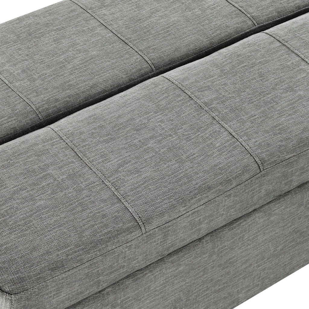 Twin Size Folding Ottoman Sleeper Bed with Mattress - Light Brown, Black, Dark Gray, White