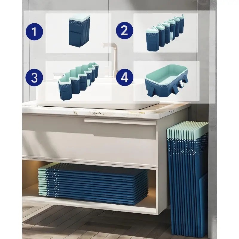 PVC Folding Pool with Durable Construction - Blue